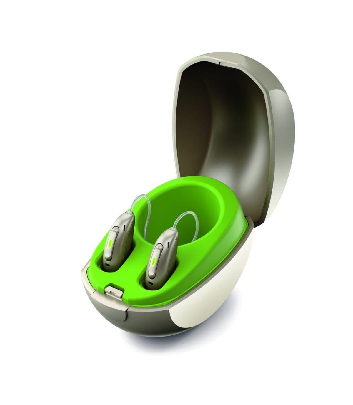 Phonak hearing instruments with Charger Case for charging